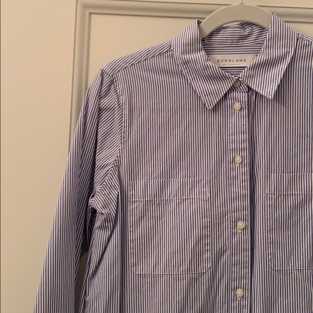 Everlane Striped Button-Up Oxford Shirt Dress